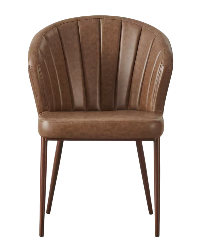 Dark Brown Vinyl Chair with Metal Legs