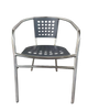 Aluminum Arm Chair with Black Seat and Back
