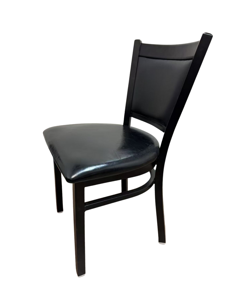 Black Metal Chair with Vinyl Seat