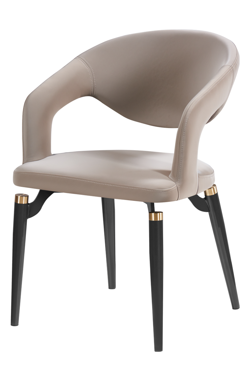 Indoor Steel Chair with Vinyl Seat and Back in Beige