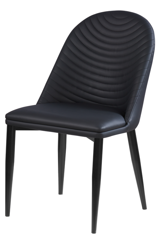 Black Steel Chair w/ Black Vinyl Back & Seat