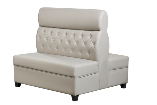 Double Booth with Light Grey Vinyl Seat and Back, Length 48''