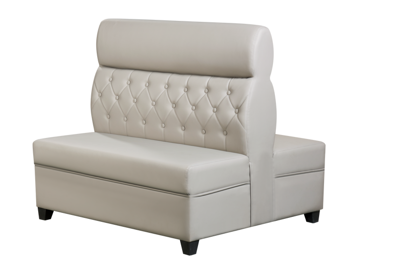 Double Booth with Light Grey Vinyl Seat and Back, Length 48''
