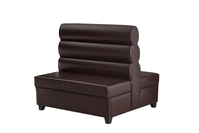 Brown Vinyl Double Booth, Use Indoor,Length 48''