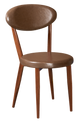 Wood Grain Steel Chair in Brown Finish w/ Brown Vinyl Seat & Back