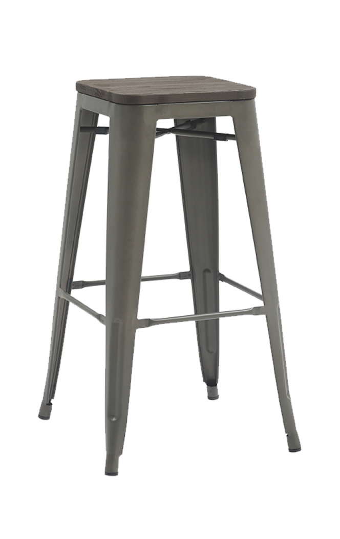 Barstool of Gun Metal witht Industrial Style