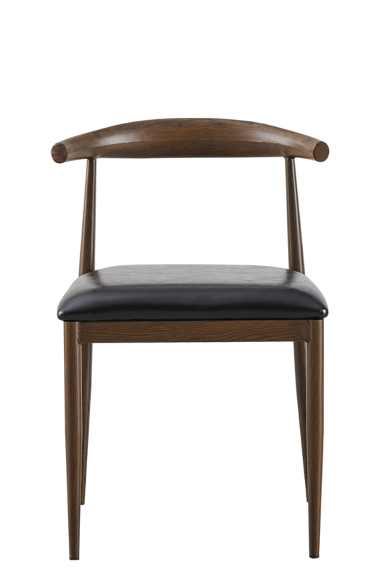Walnut Wood Grain OX Chair with Black Seat, Finish Walnut