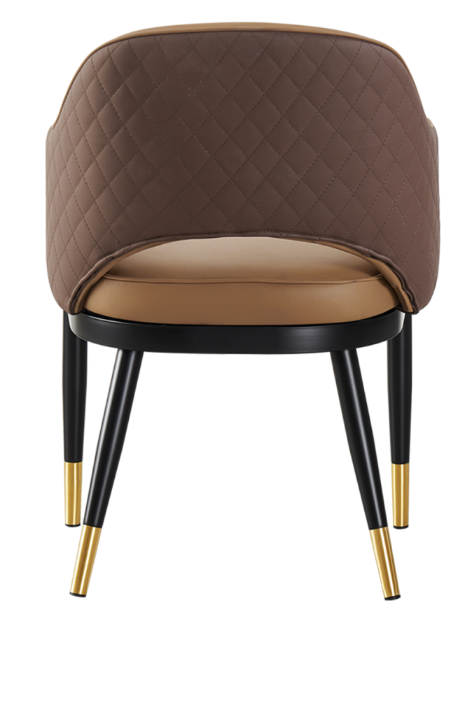 Indoor Steel Chair with Vinyl Seat and Back in Light Brown