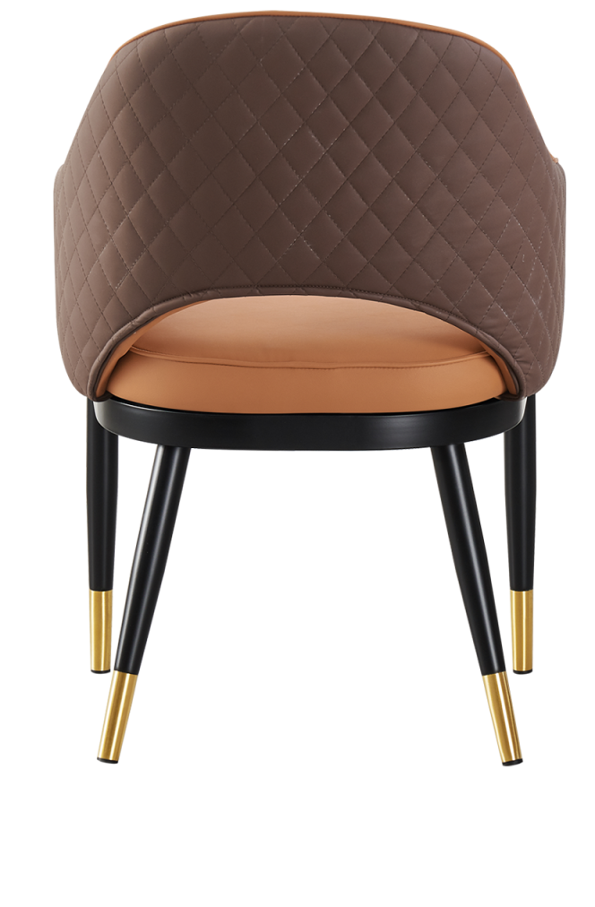 Indoor Steel Chair with Vinyl Seat and Back in Orange