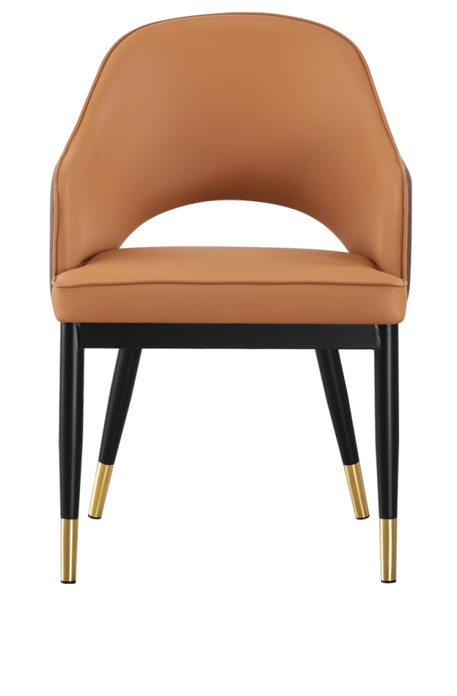 Indoor Steel Chair with Vinyl Seat and Back in Orange
