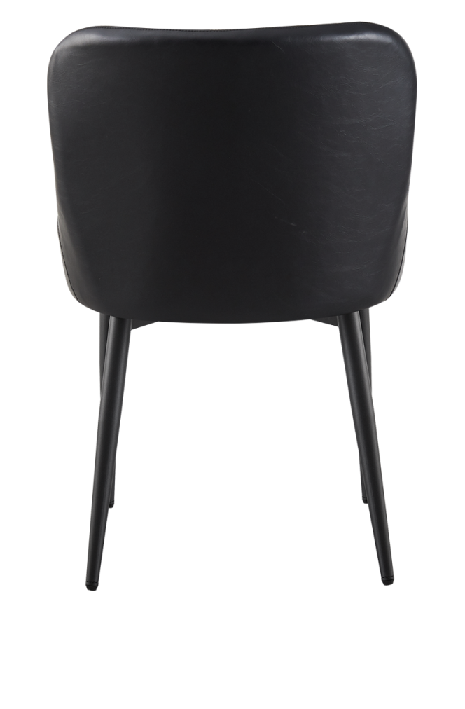 Fashion Indoor Metal Chair with Black Vinyl Seat and back