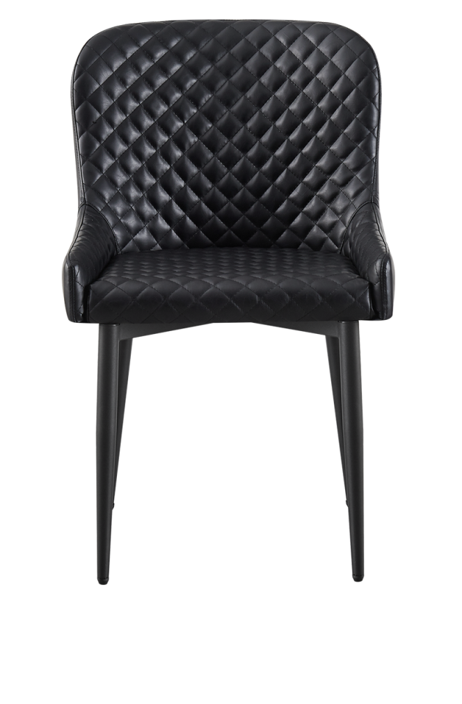 Fashion Indoor Metal Chair with Black Vinyl Seat and back