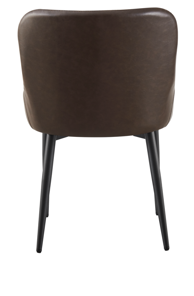 Fashion Indoor Metal Chair with Brown Vinyl Seat and back