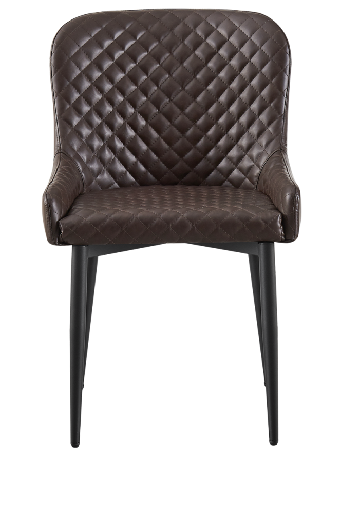 Fashion Indoor Metal Chair with Brown Vinyl Seat and back