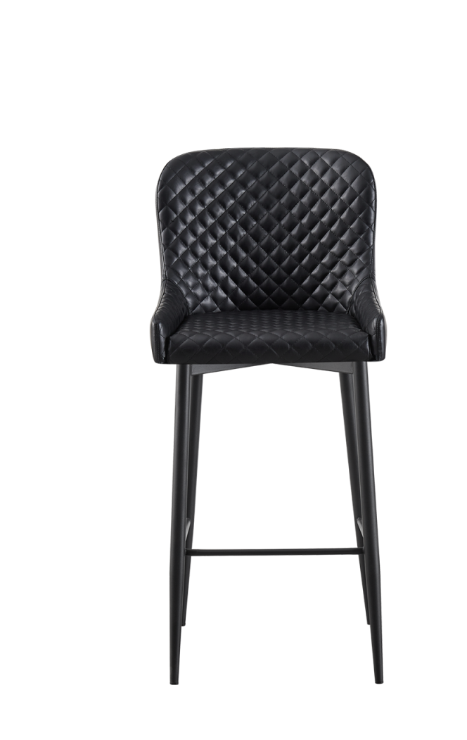 Fashion Indoor Metal Barstool with Black Vinyl Seat and back