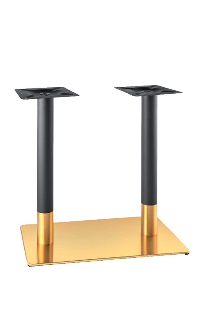 18''X36'' Stainless Steel Table Base in Gold and Black Finish