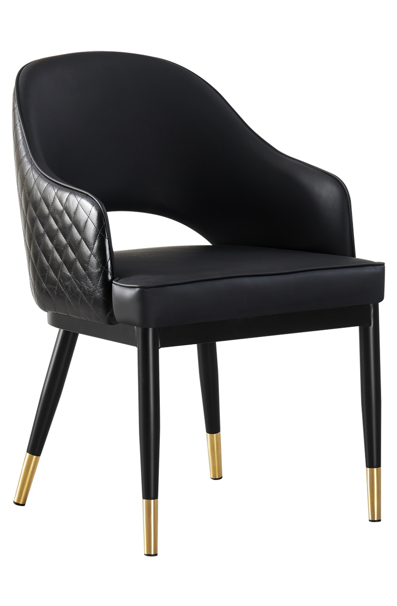 Indoor Steel Chair with Vinyl Seat and Back in Black CH1003-BLK