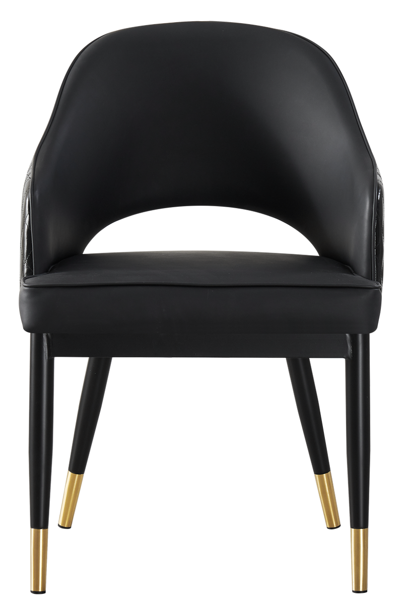 Indoor Steel Chair with Vinyl Seat and Back in Black CH1003-BLK