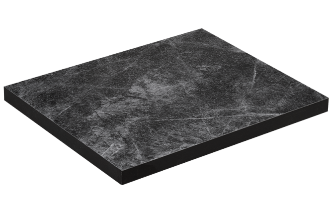 Black Marble Print Laminate Table Top, 1 1/2'' Thick