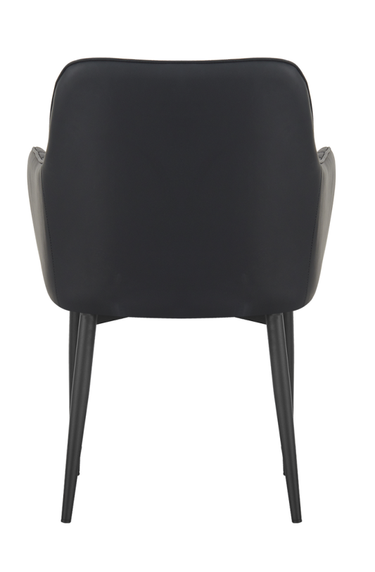 Indoor Chair Include Black Steel and Black Vinyl with Seat and Back