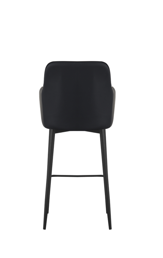 Indoor Barstool with Black Steel and Black Vinyl