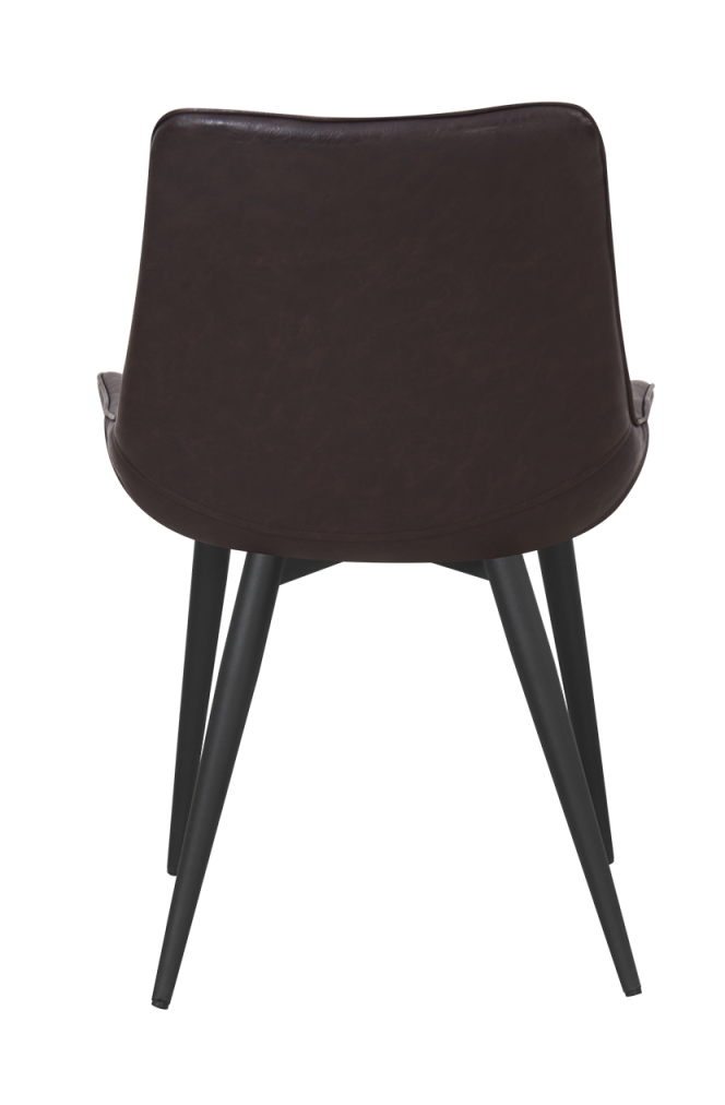 Black Steel Chair with Brown Vinyl, Used Indoor