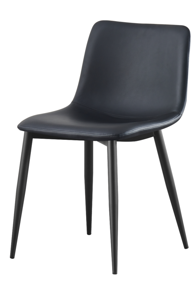Black Steel Chair with Black Vinyl, Use Indoor