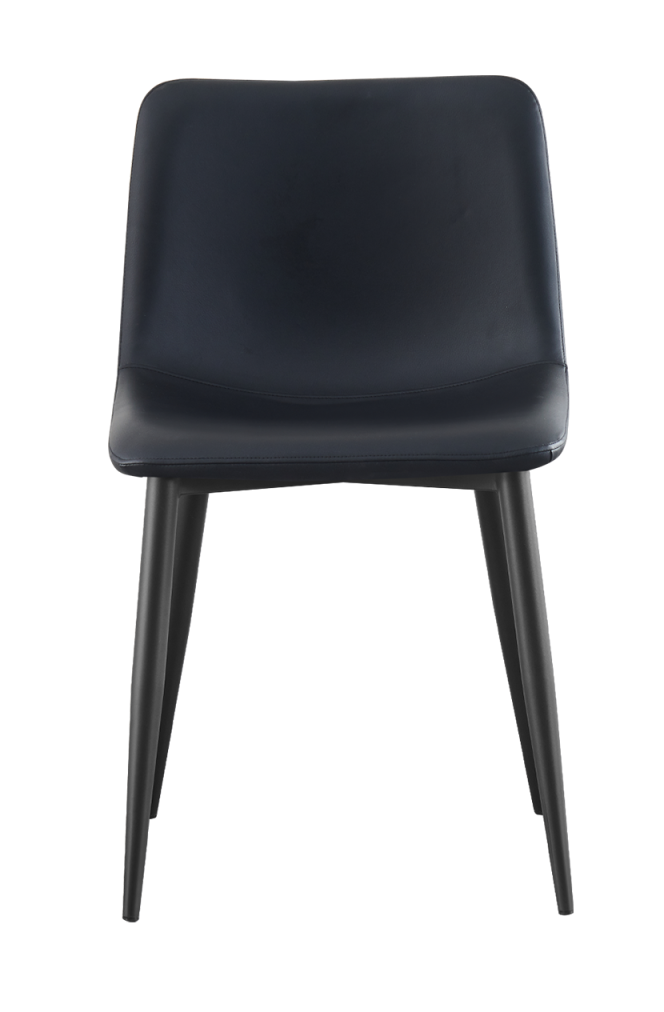 Black Steel Chair with Black Vinyl, Use Indoor