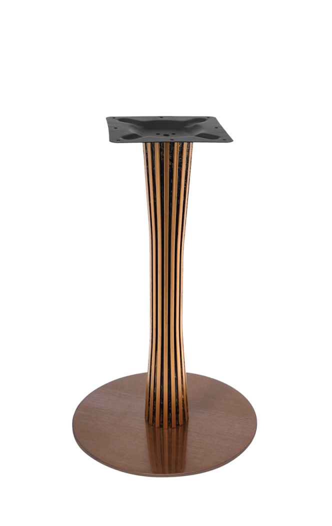 18" Round Wood Grain Stainless Table Base, 3 PCS Easy Assembly