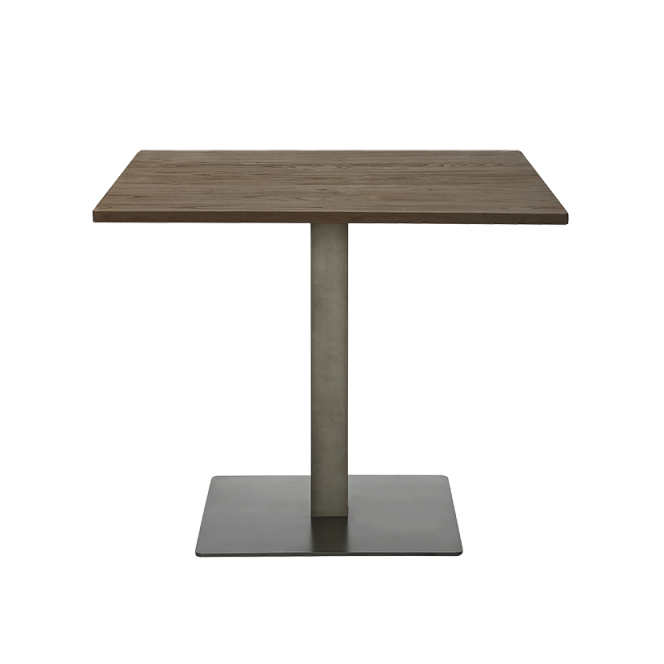 Elmwood Table Top with Gun Metal Table Base