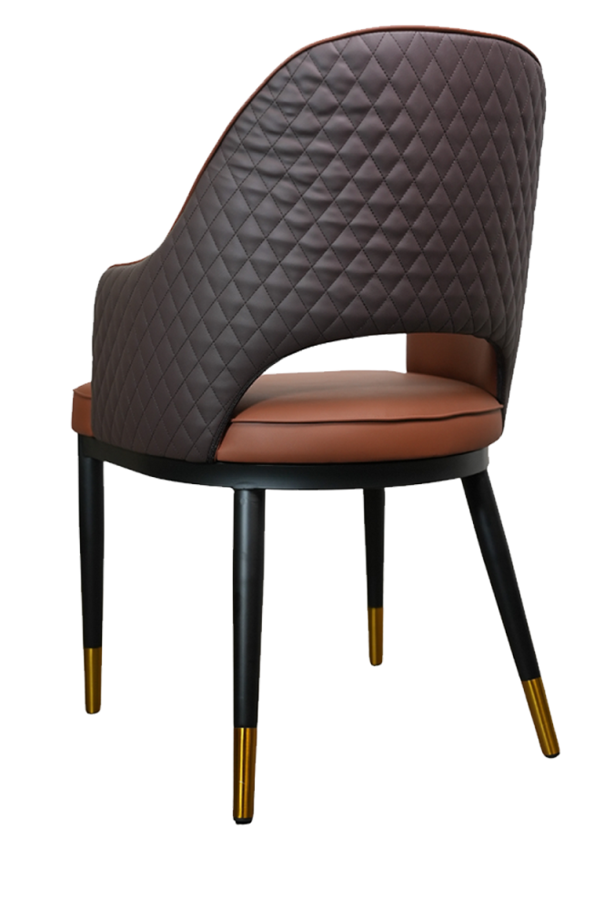 Steel Chair with Vinyl Seat and Back, Finish Brown, Use Indoor