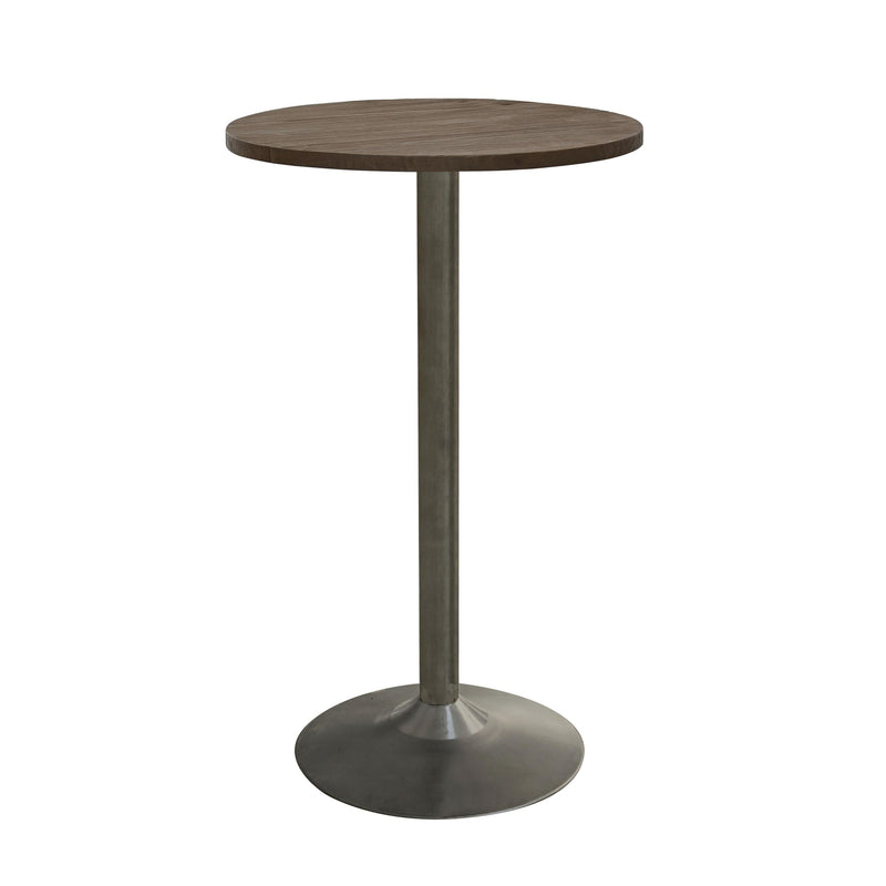 24 '' Round Elmwood BarTable with Gun Metal Table Base