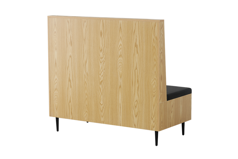 Single Booth with Melamine Frame,Black Vinyl Seat&Back, Length 48''