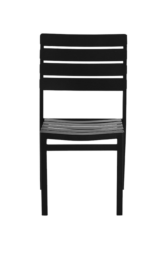 Armless Outdoor/Indoor Black Metal Chair