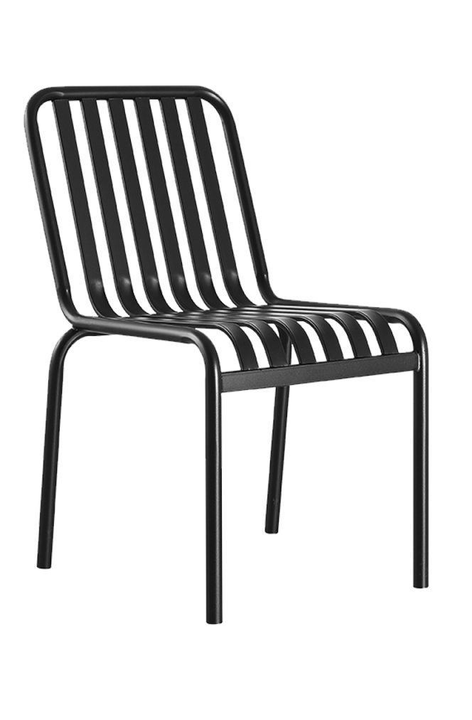 Outdoor Simple Armless Chair, Finish Black