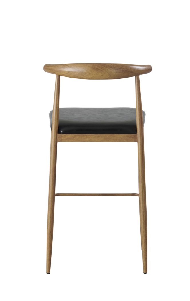 Natural-2 Wood Grain OX Barstool with Black Seat