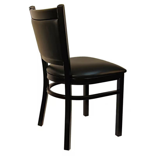 Black Metal Chair with Vinyl Seat