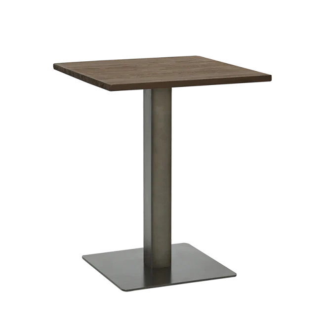 Elmwood Table Top with Gun Metal Table Base