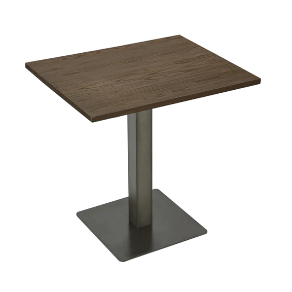 Elmwood Table Top with Gun Metal Table Base