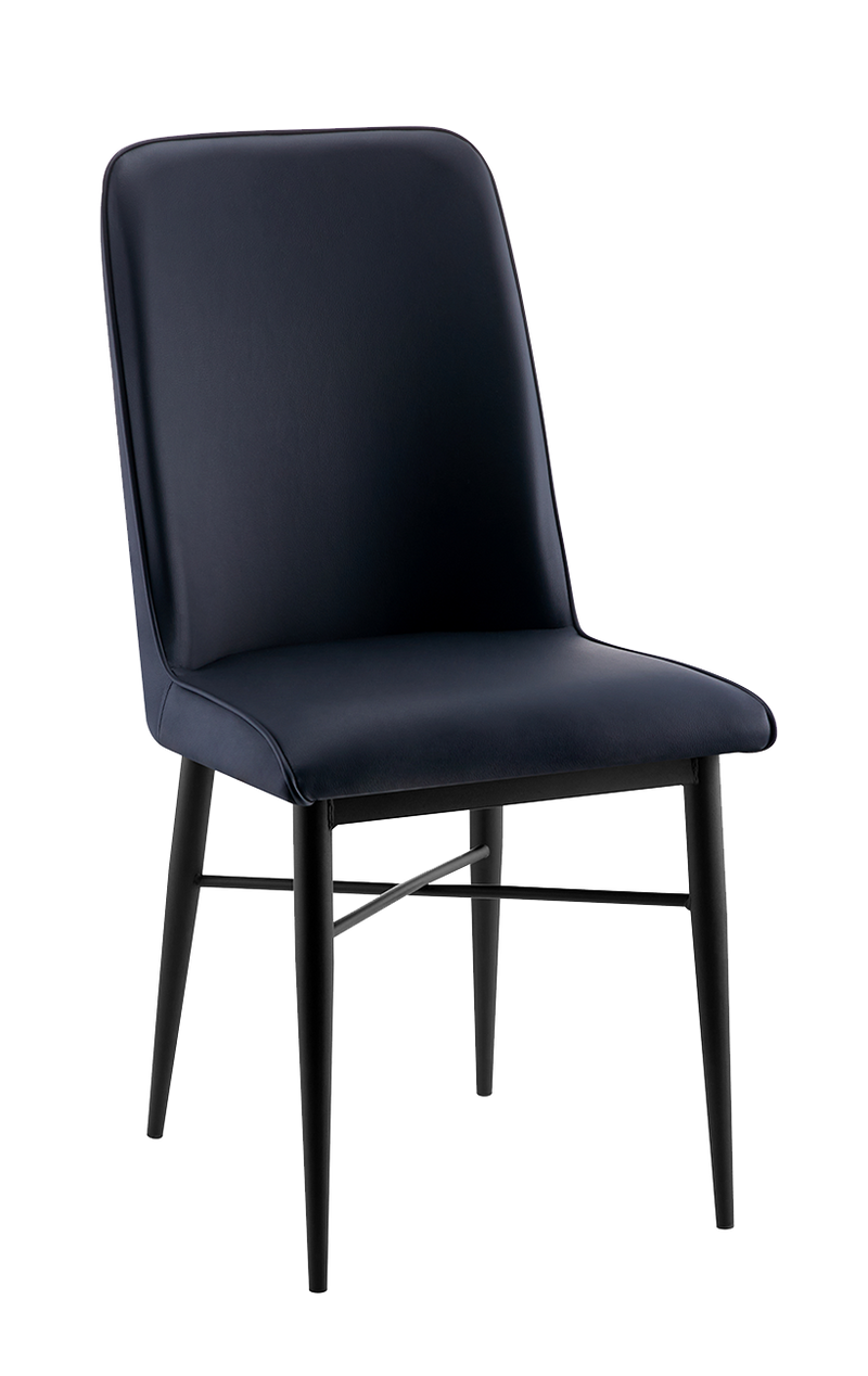 Black Steel Chair with Black Vinyl Back & Seat