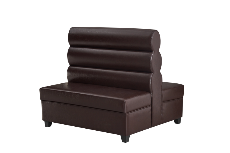 Brown Vinyl Double Booth, Use Indoor,Length 48''