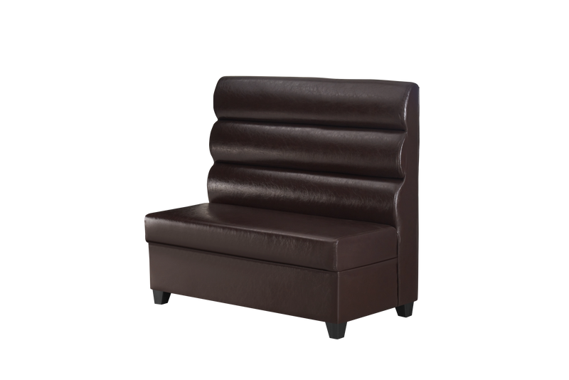 Brown Vinyl Single Booth, Use Indoor,Length 48''