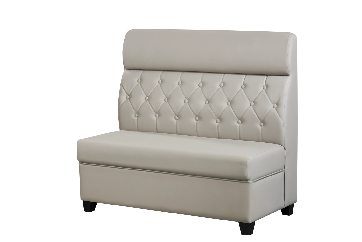 Single Booth with Light Grey Vinyl Seat and Back, Length 48''