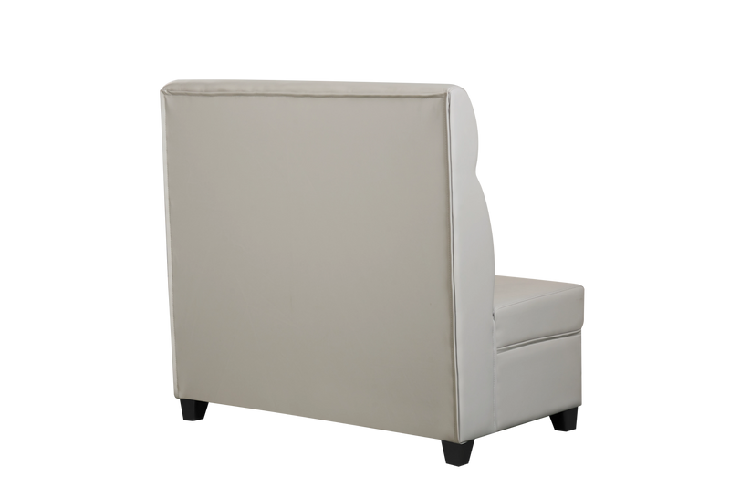 Single Booth with White Vinyl Seat and Back,Length 48''