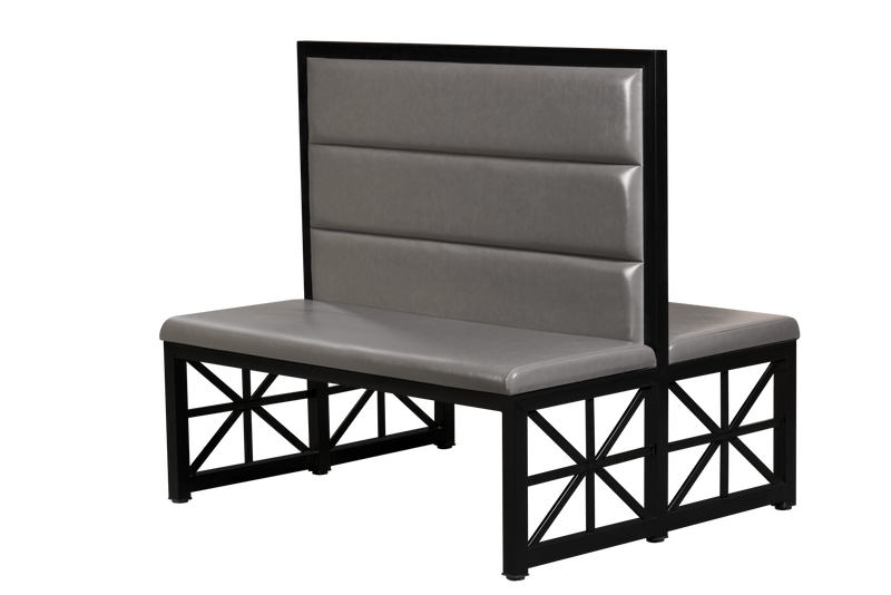 48"H, Plain Back Upholstered Double Metal Booth