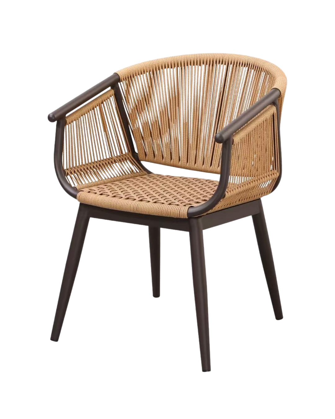 Aluminum Rattan Chair with Strip Rope