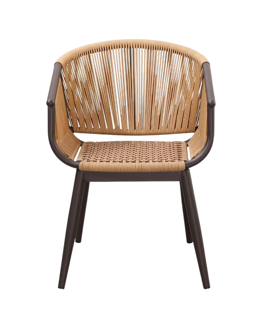 Aluminum Rattan Chair with Strip Rope