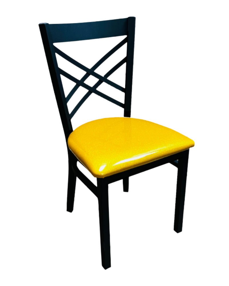 Black Wood Chair with Yellow Seat