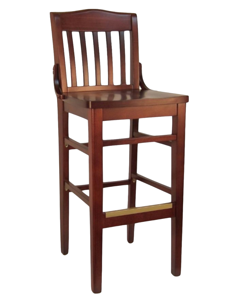 Dark Walnut Wood Barstool