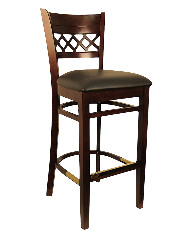 Dark Walnut Wood Barstool